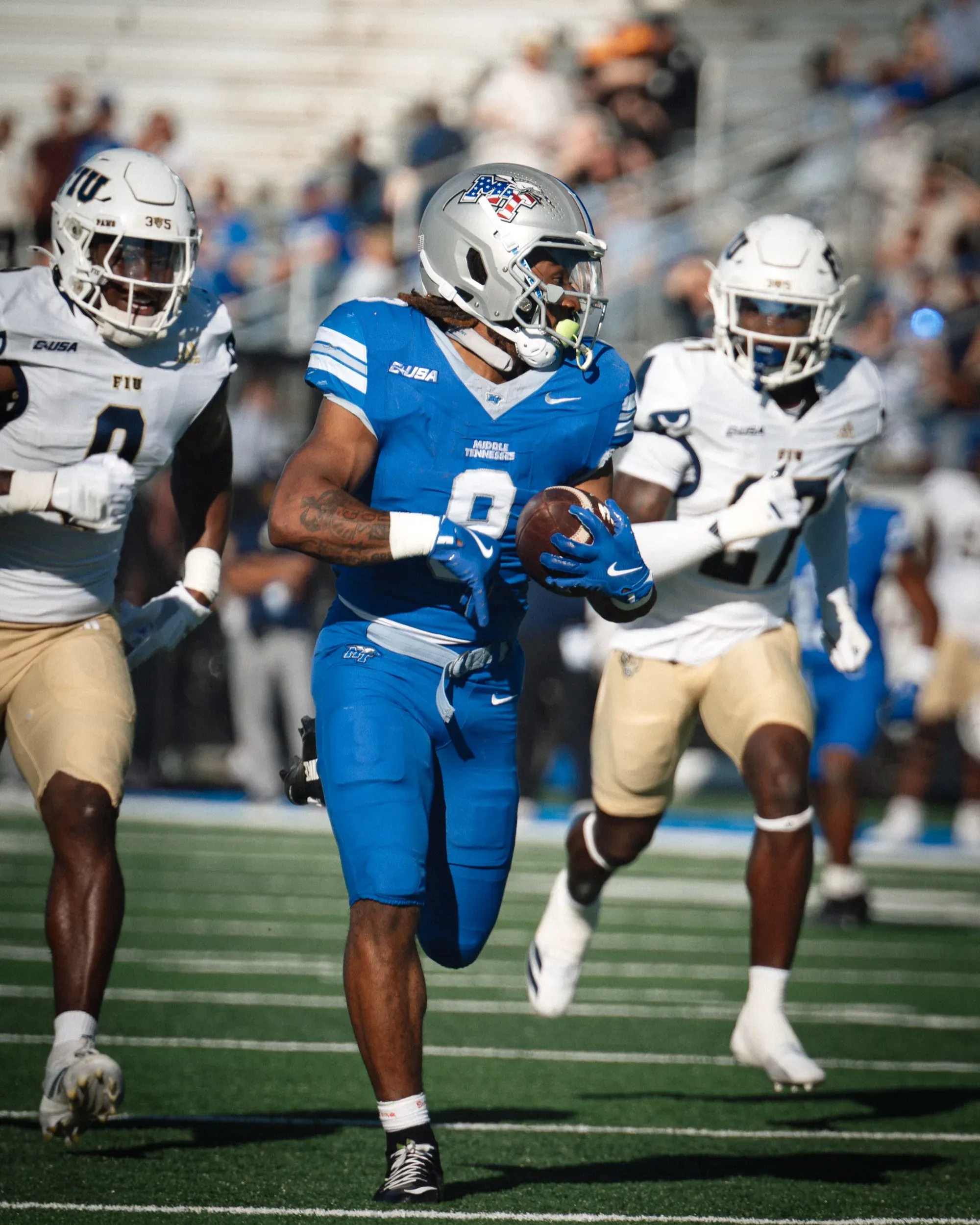 Athlete in motion during a game-day shoot